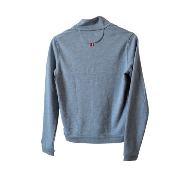 Tracksmith New England Run Merino Wool Quarter Zip Long Sleeve Running Blue XS - Picture 2 of 8